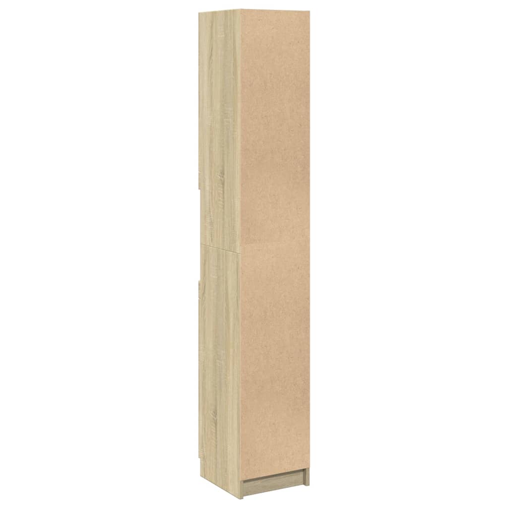 badeværelsesskab 32x34x188,5 cm konstrueret træ sonoma-eg