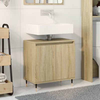 badeværelsesskab 58x33x60 cm konstrueret træ sonoma-eg