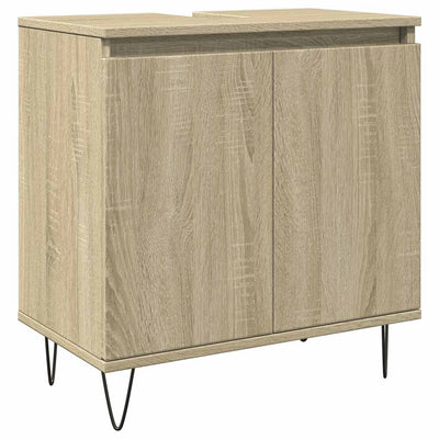 badeværelsesskab 58x33x60 cm konstrueret træ sonoma-eg