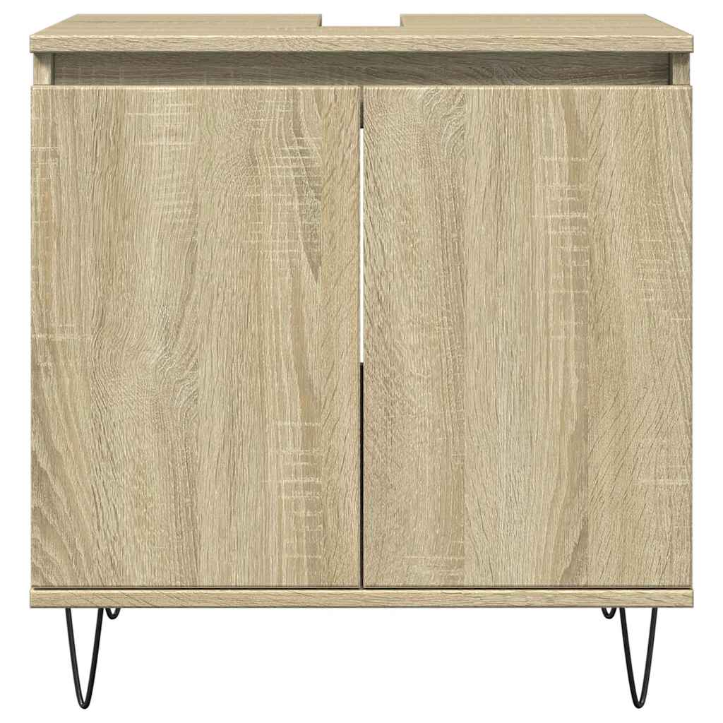 badeværelsesskab 58x33x60 cm konstrueret træ sonoma-eg