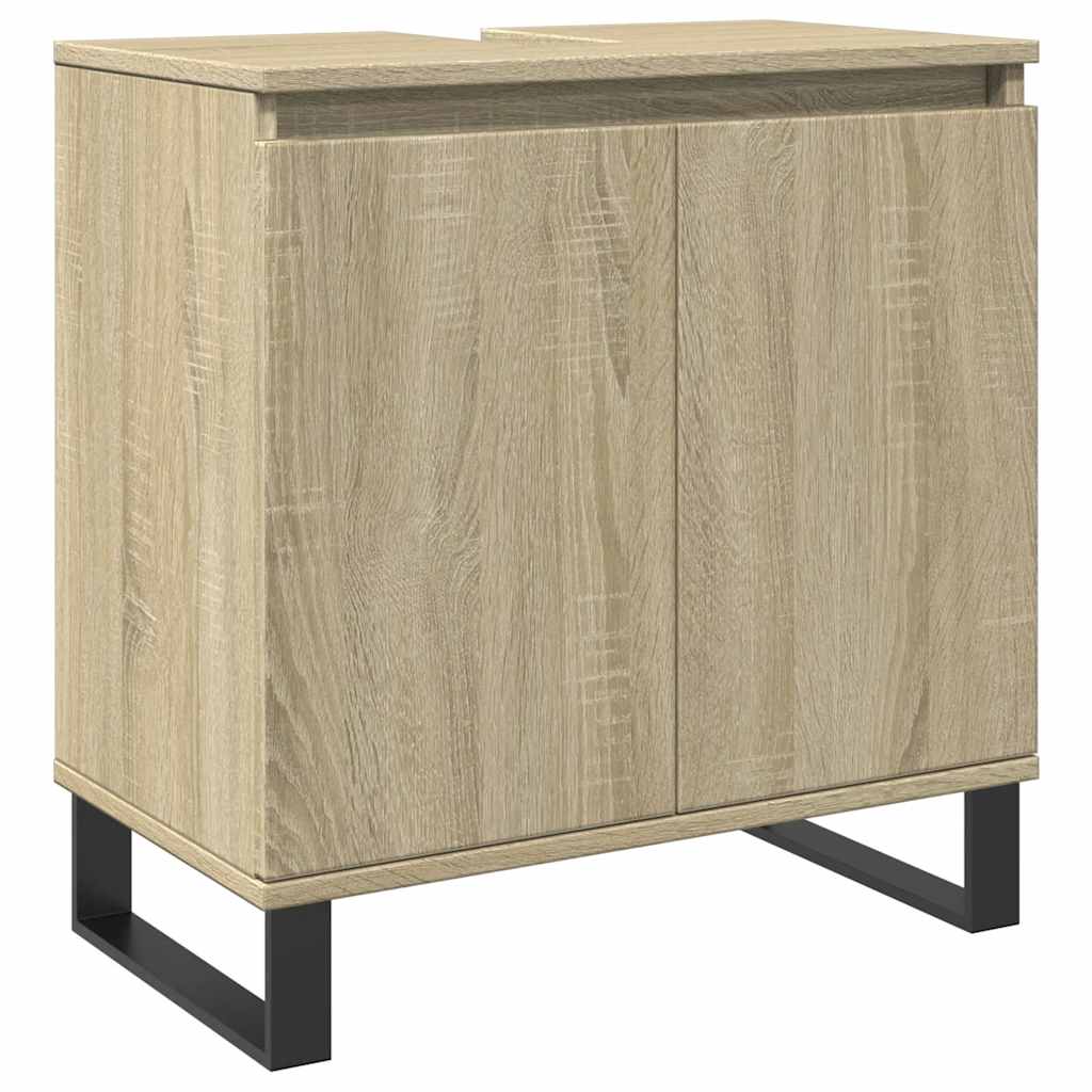 badeværelsesskab 58x33x60 cm konstrueret træ sonoma-eg