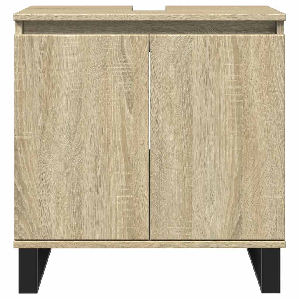 badeværelsesskab 58x33x60 cm konstrueret træ sonoma-eg