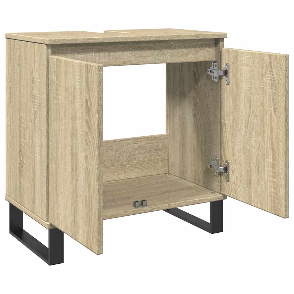 badeværelsesskab 58x33x60 cm konstrueret træ sonoma-eg
