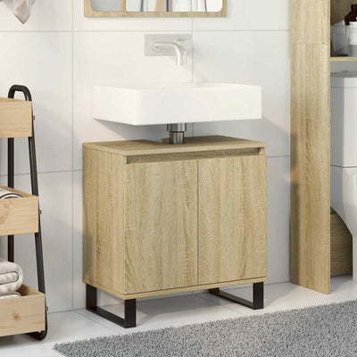 badeværelsesskab 58x33x60 cm konstrueret træ sonoma-eg