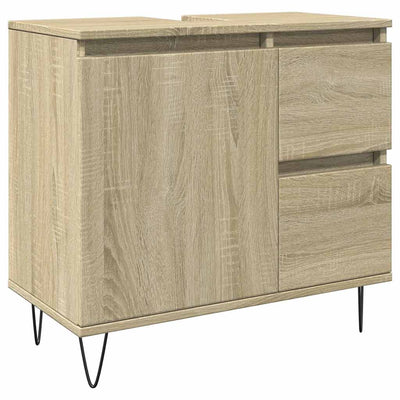 badeværelsesskab 65x33x60 cm konstrueret træ sonoma-eg