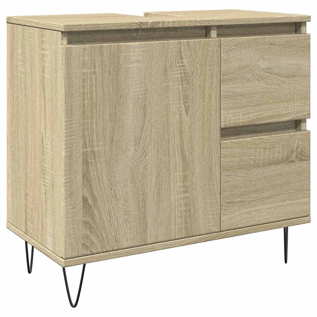 badeværelsesskab 65x33x60 cm konstrueret træ sonoma-eg