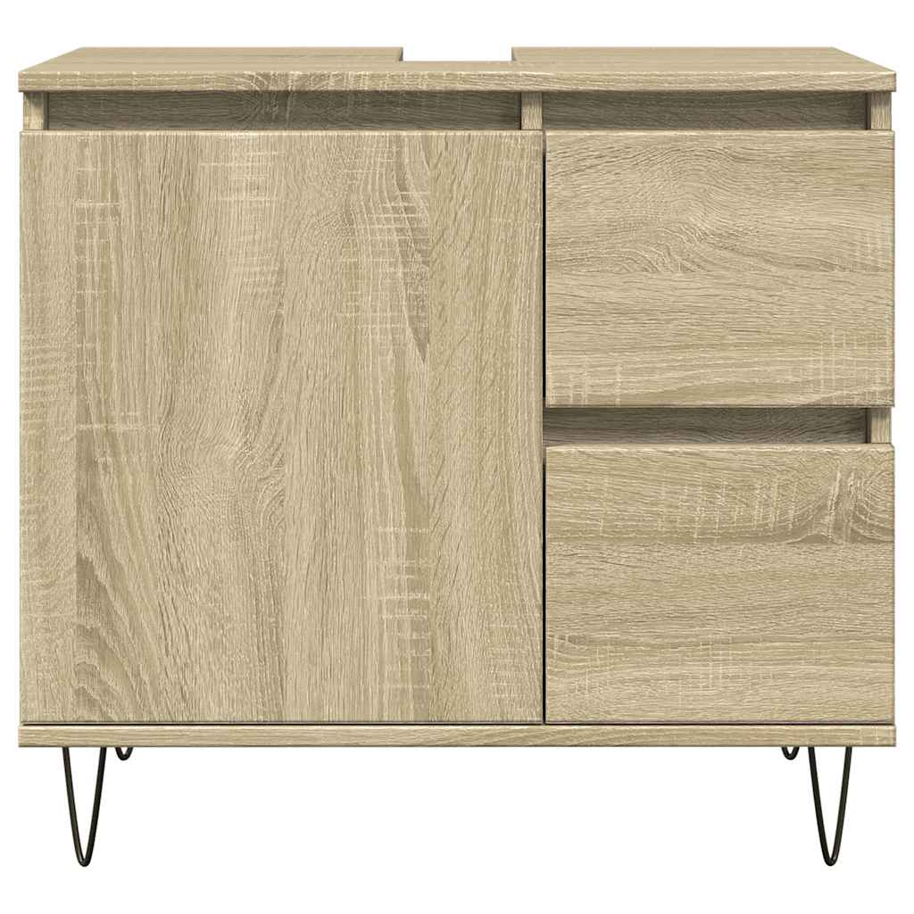 badeværelsesskab 65x33x60 cm konstrueret træ sonoma-eg