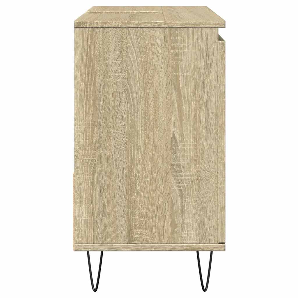 badeværelsesskab 65x33x60 cm konstrueret træ sonoma-eg