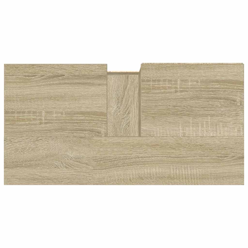 badeværelsesskab 65x33x60 cm konstrueret træ sonoma-eg