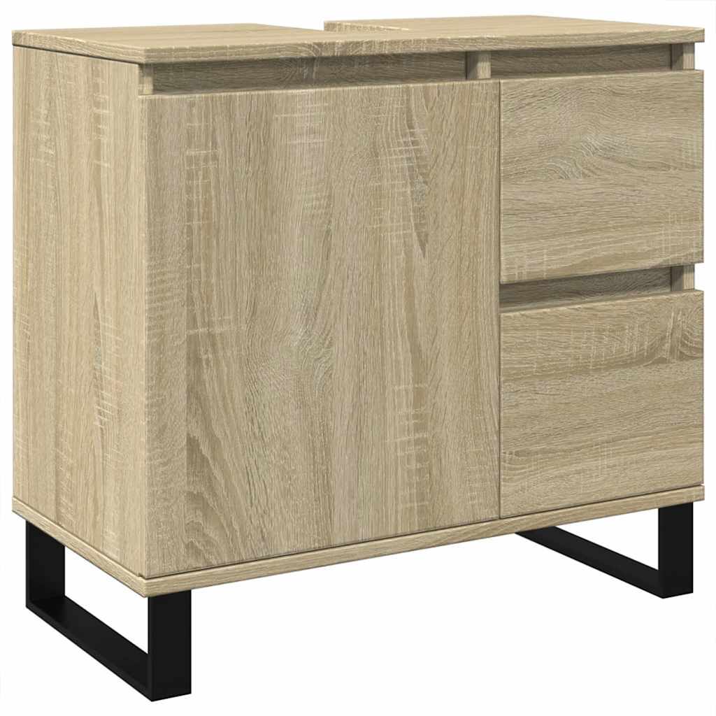 badeværelsesskab 65x33x60 cm konstrueret træ sonoma-eg