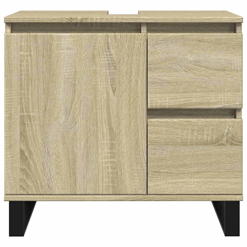 badeværelsesskab 65x33x60 cm konstrueret træ sonoma-eg