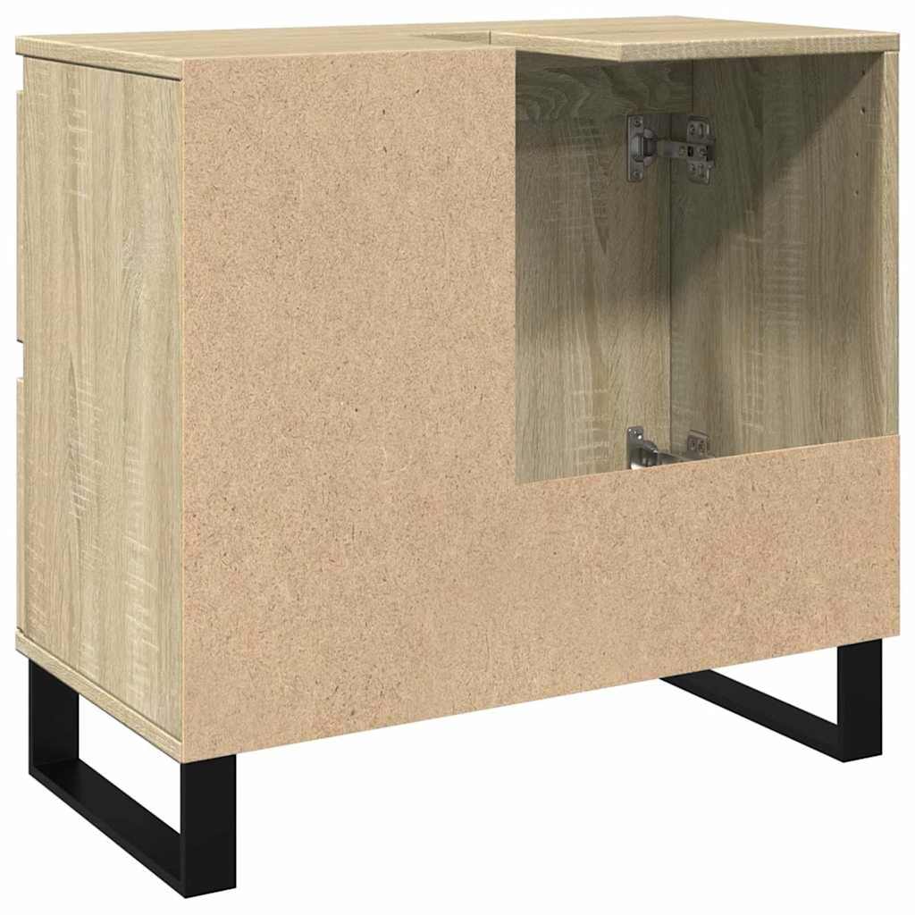 badeværelsesskab 65x33x60 cm konstrueret træ sonoma-eg