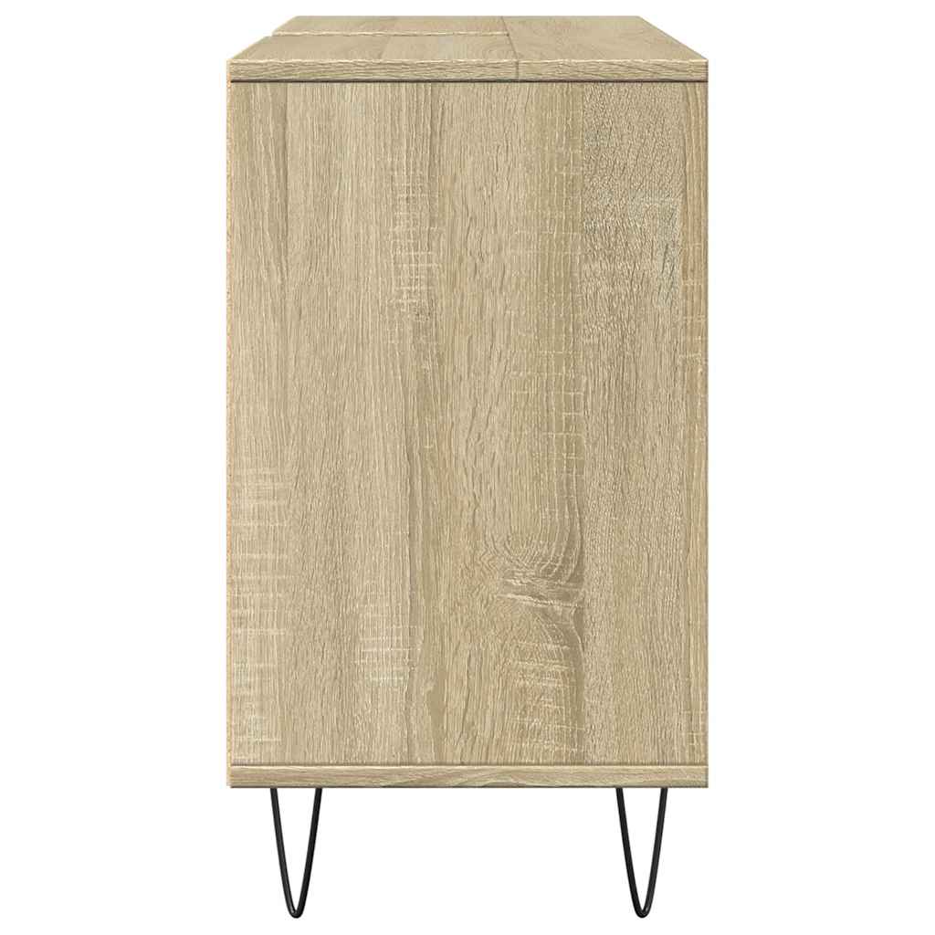 badeværelsesskab 80x33x60 cm konstrueret træ sonoma-eg