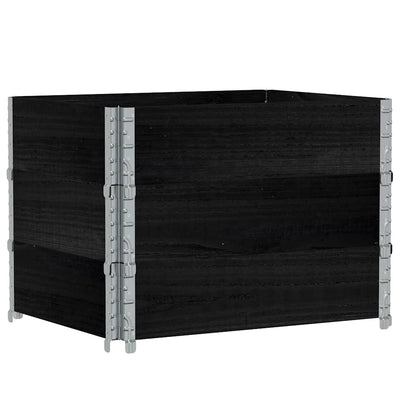 pallerammer 3 stk. 80x60 cm massivt fyrretræ sort