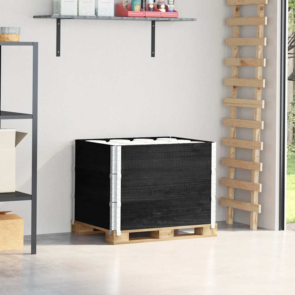 pallerammer 3 stk. 80x60 cm massivt fyrretræ sort billede
