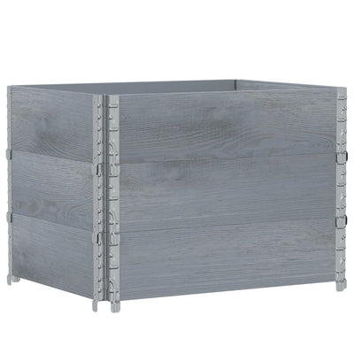 pallerammer 3 stk. 80x60 cm massivt fyrretræ grå