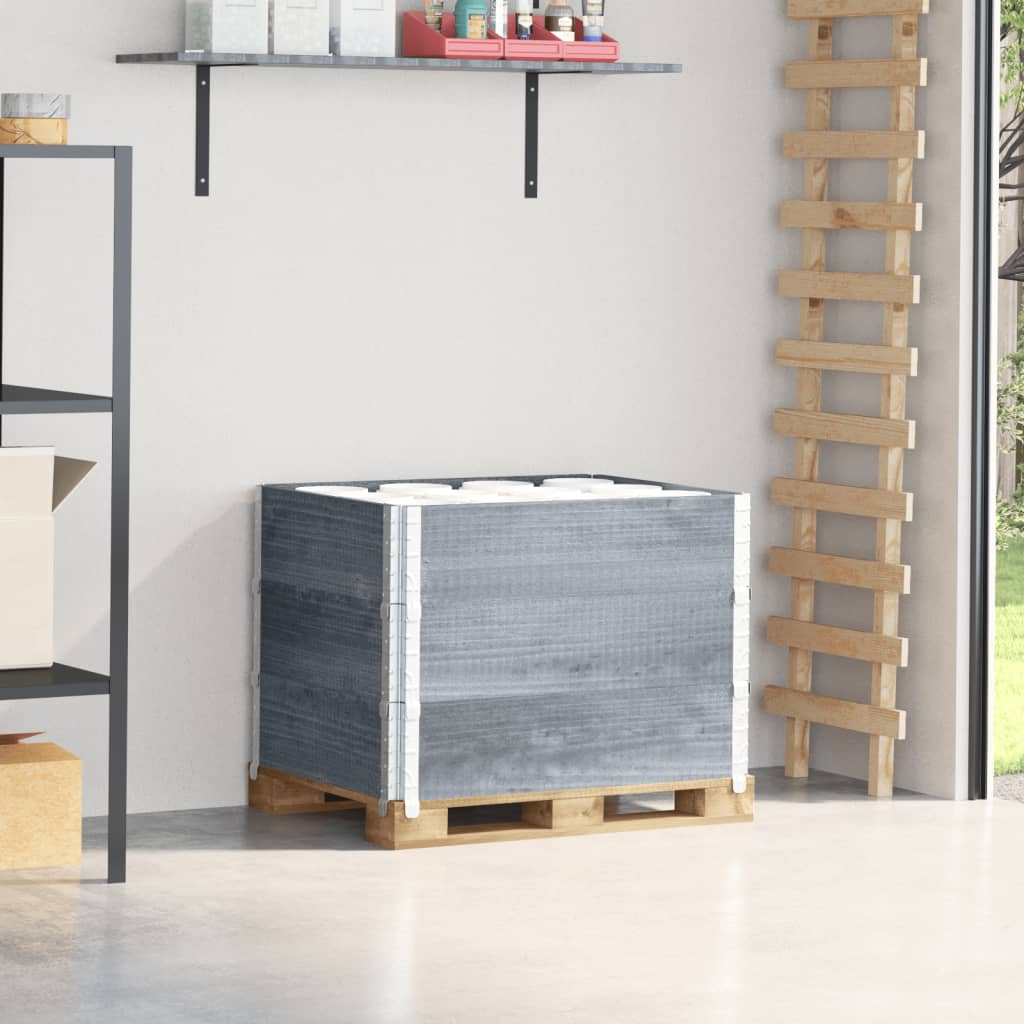 pallerammer 3 stk. 80x60 cm massivt fyrretræ grå billede