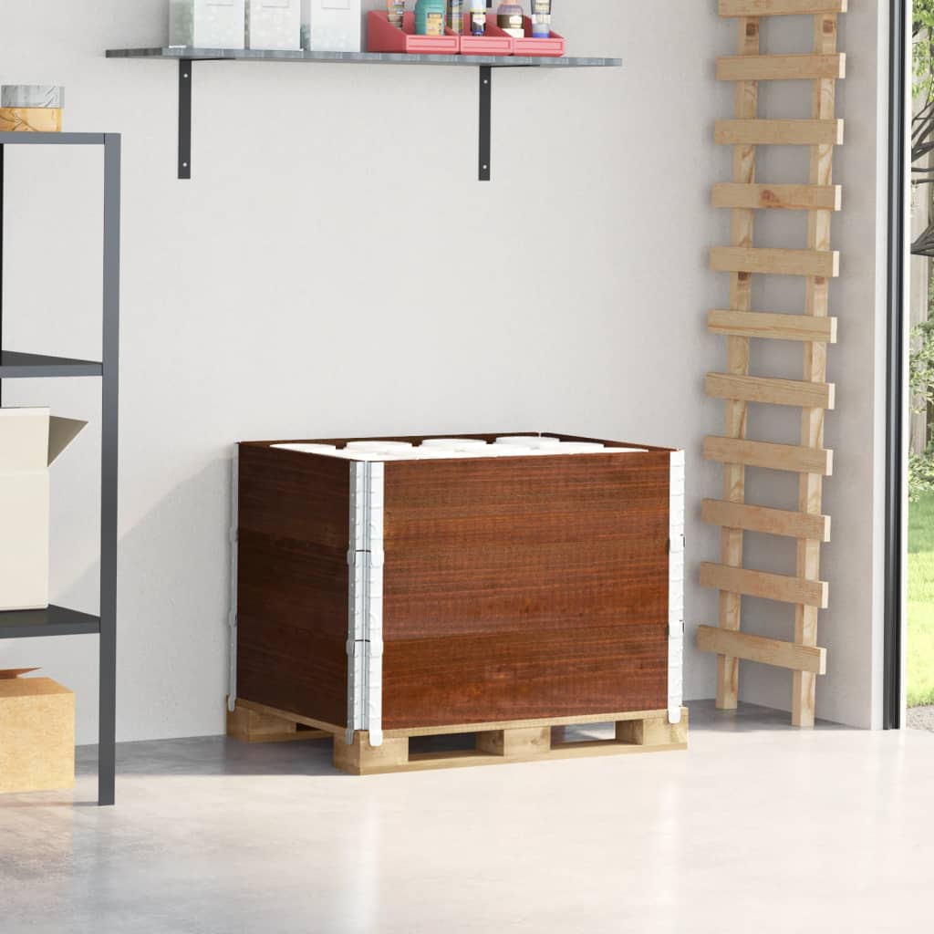 pallerammer 3 stk. 80x60 cm massivt fyrretræ brun billede