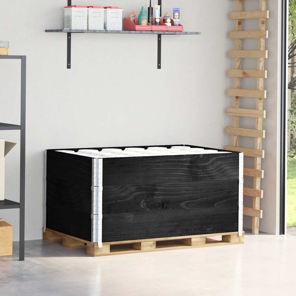 pallerammer 3 stk. 120x80 cm massivt fyrretræ sort billede