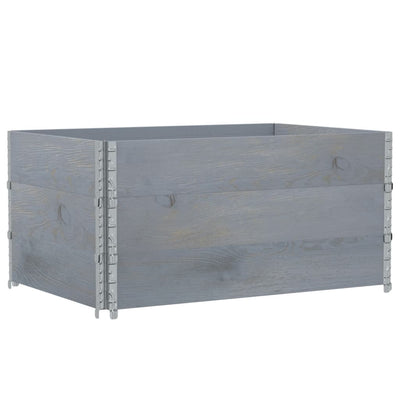 pallerammer 3 stk. 120x80 cm massivt fyrretræ grå