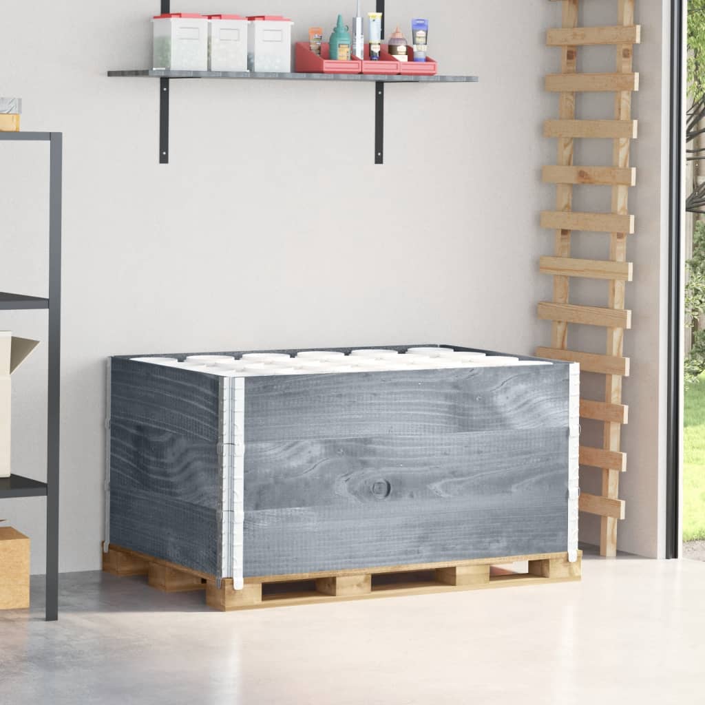 pallerammer 3 stk. 120x80 cm massivt fyrretræ grå billede