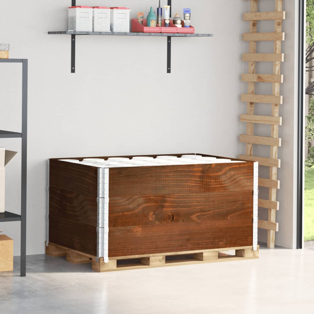 pallerammer 3 stk. 120x80 cm massivt fyrretræ brun billede
