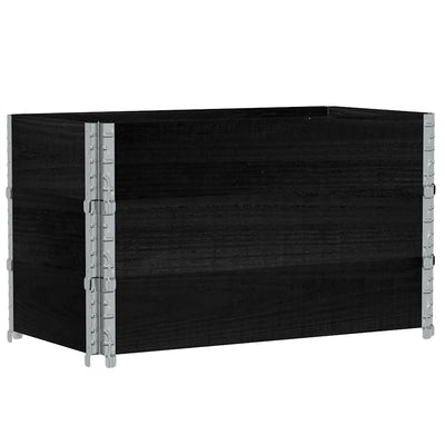 pallerammer 3 stk. 100x50 cm massivt fyrretræ sort