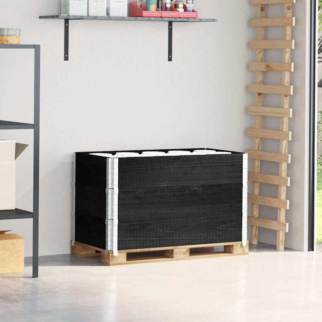 pallerammer 3 stk. 100x50 cm massivt fyrretræ sort billede