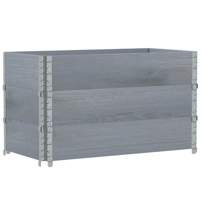 pallerammer 3 stk. 100x50 cm massivt fyrretræ grå