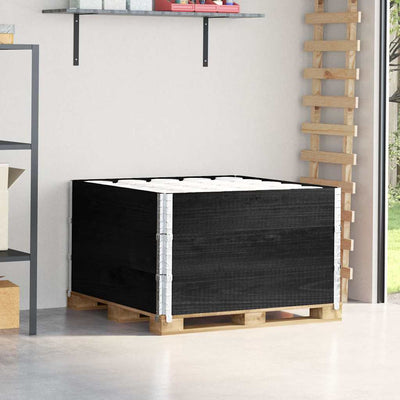 pallerammer 3 stk. 100x100 cm massivt fyrretræ sort