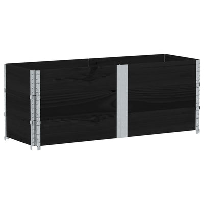 pallerammer 3 stk. 150x50 cm massivt fyrretræ sort