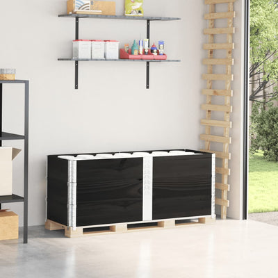 pallerammer 3 stk. 150x50 cm massivt fyrretræ sort