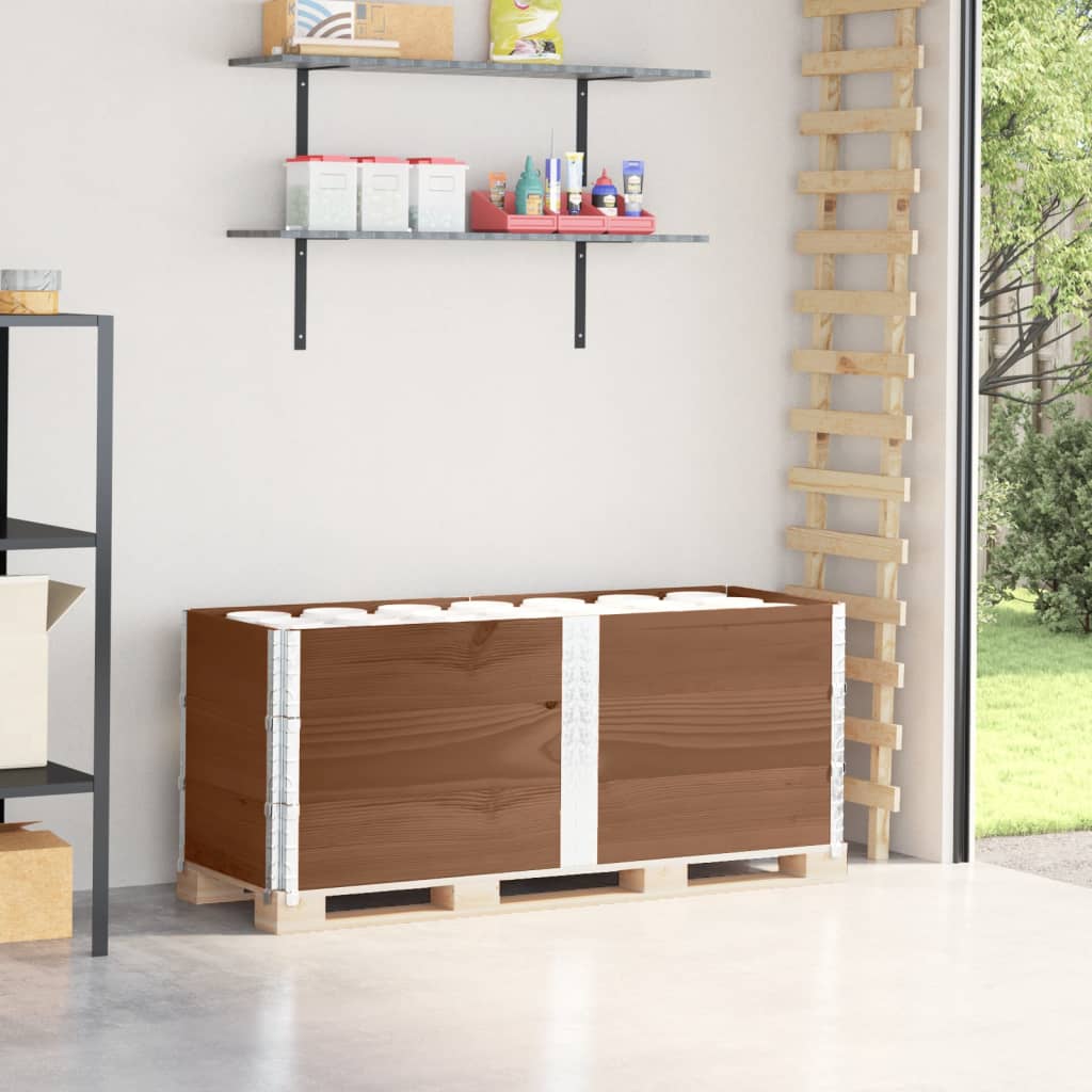 pallerammer 3 stk. 150x50 cm massivt fyrretræ brun billede