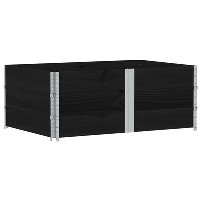 pallerammer 3 stk. 150x100 cm massivt fyrretræ sort