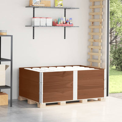 pallerammer 3 stk. 150x100 cm massivt fyrretræ brun