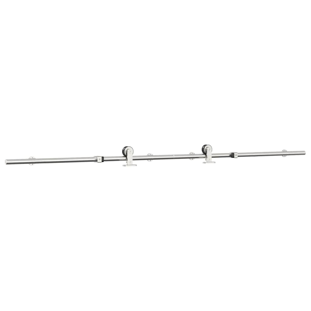 hardwarekit til skydedør 183 cm rustfrit stål sølvfarvet