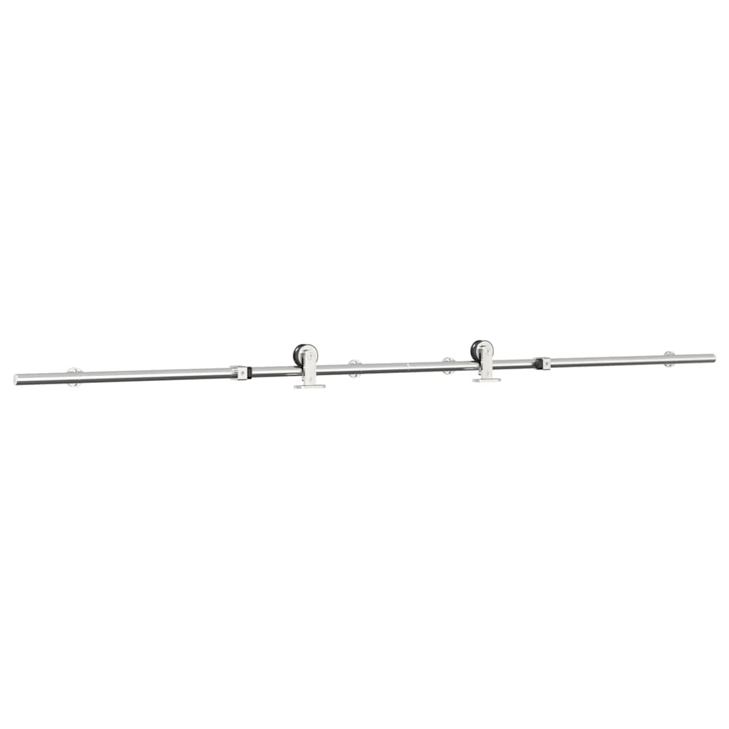 hardwarekit til skydedør 200 cm rustfrit stål sølvfarvet
