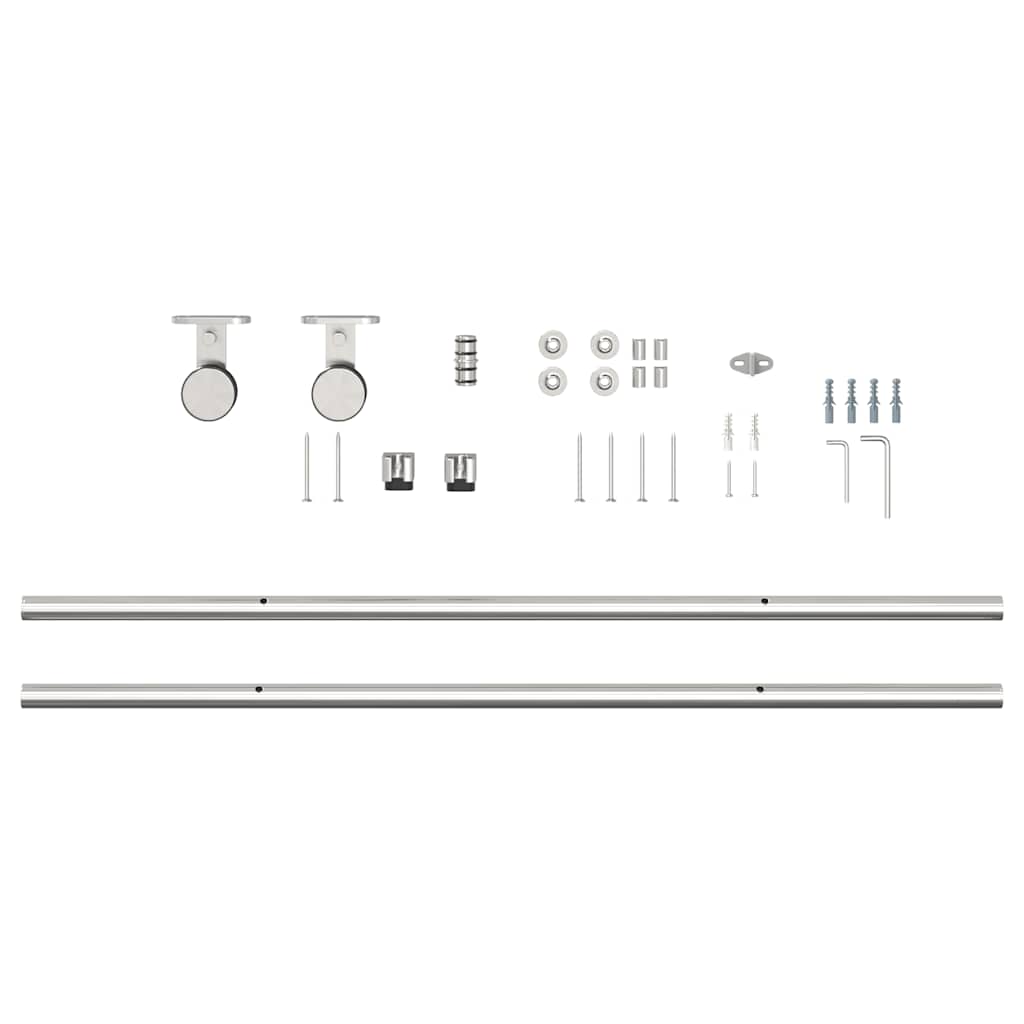 hardwarekit til skydedør 200 cm rustfrit stål sølvfarvet