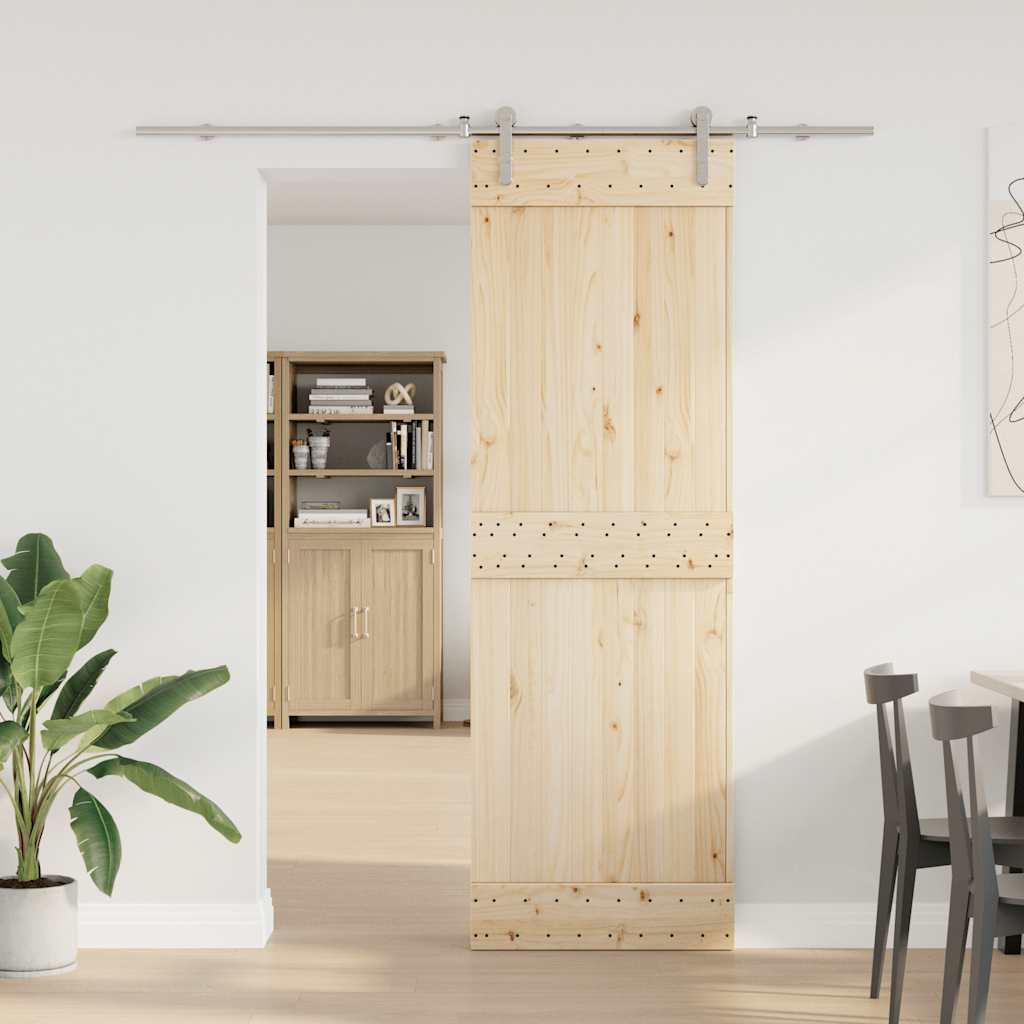 hardwarekit til skydedør 183 cm rustfrit stål sølvfarvet