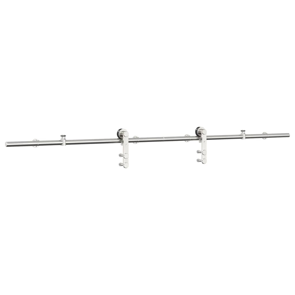 hardwarekit til skydedør 183 cm rustfrit stål sølvfarvet