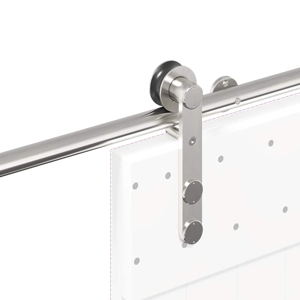 hardwarekit til skydedør 183 cm rustfrit stål sølvfarvet