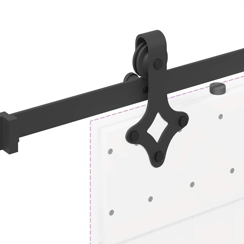 skinnesæt til skydedør 152,5 cm stål sort