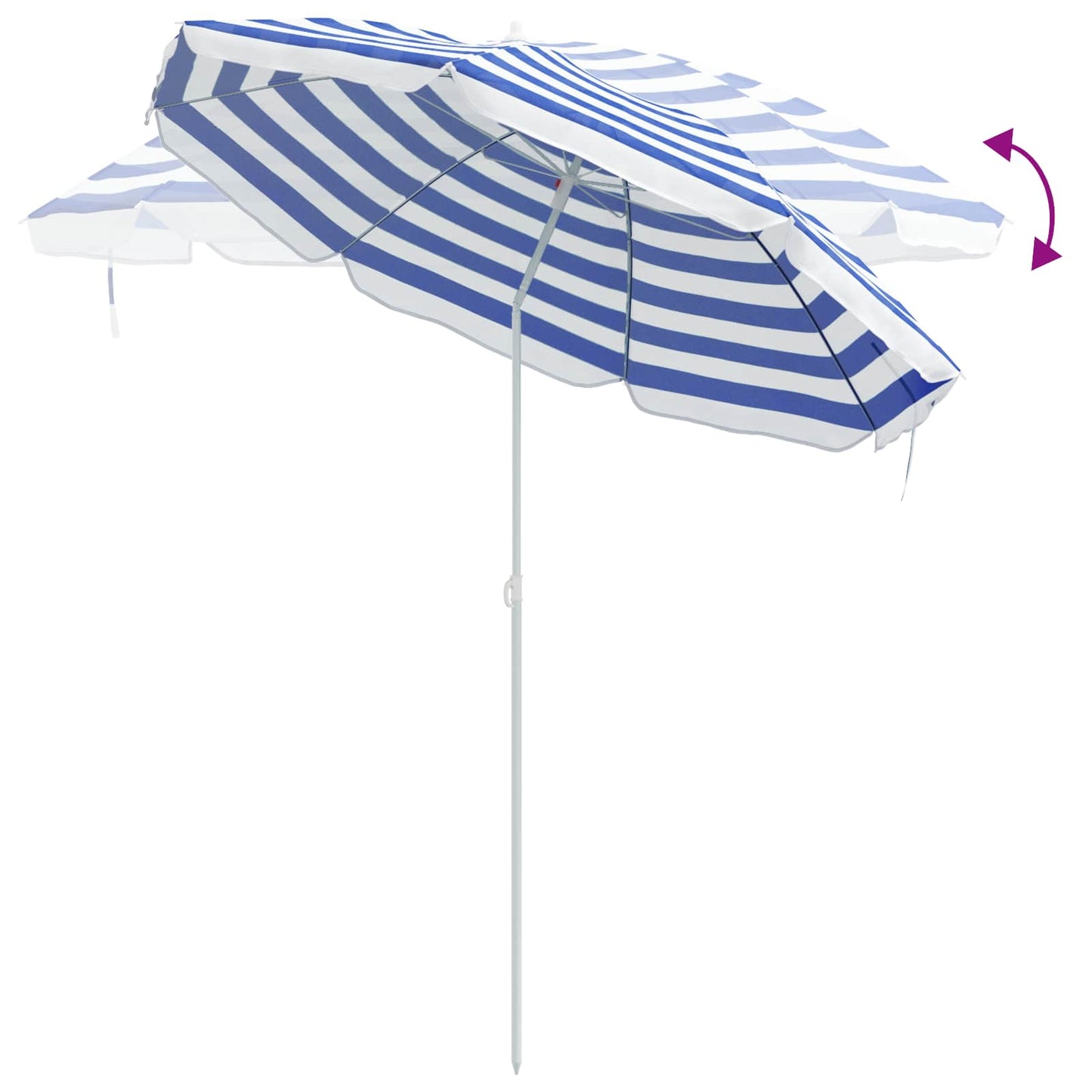 Havesol 240 cm 170T polyester Blå og Hvid