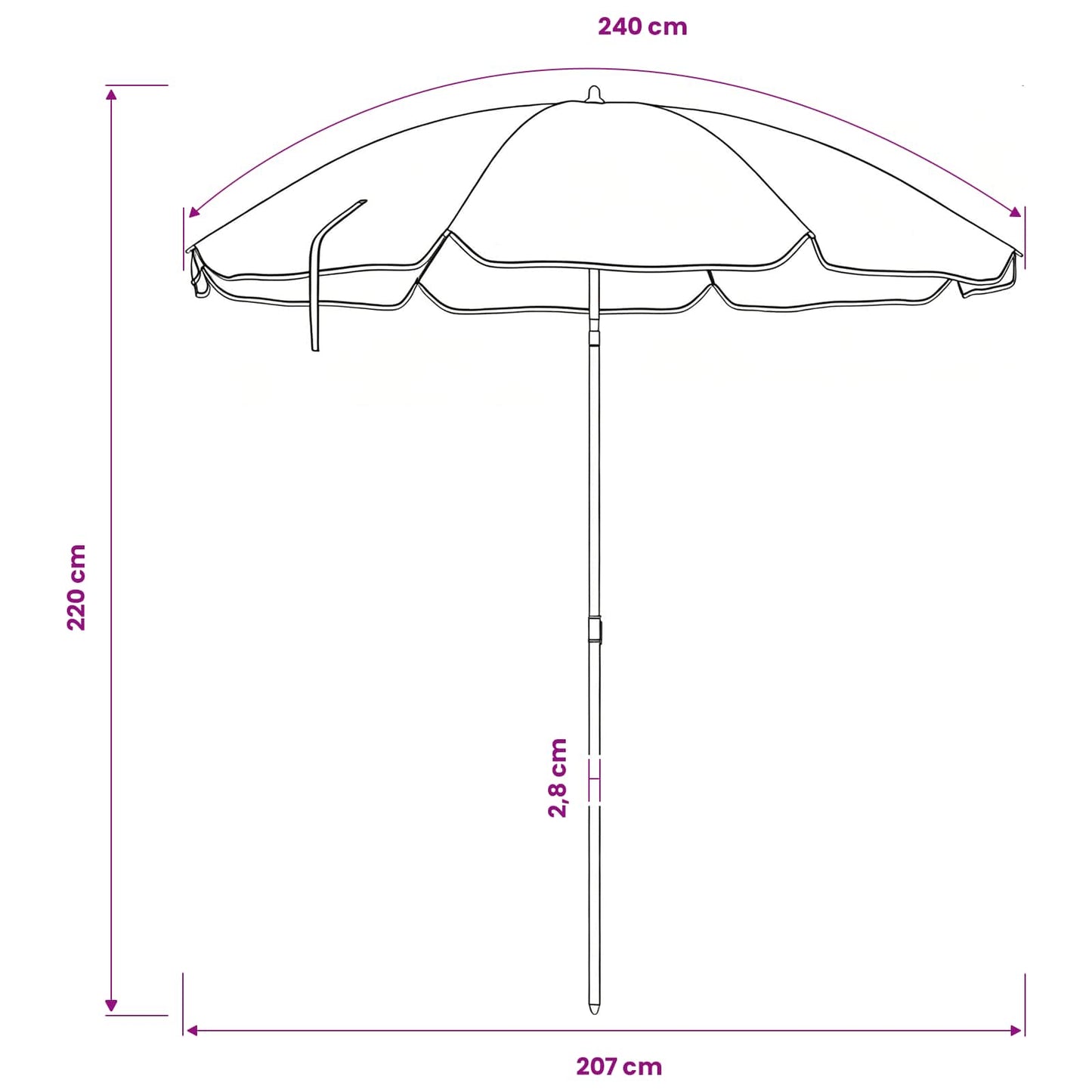 Havesol 240 cm 170T polyester Camouflage