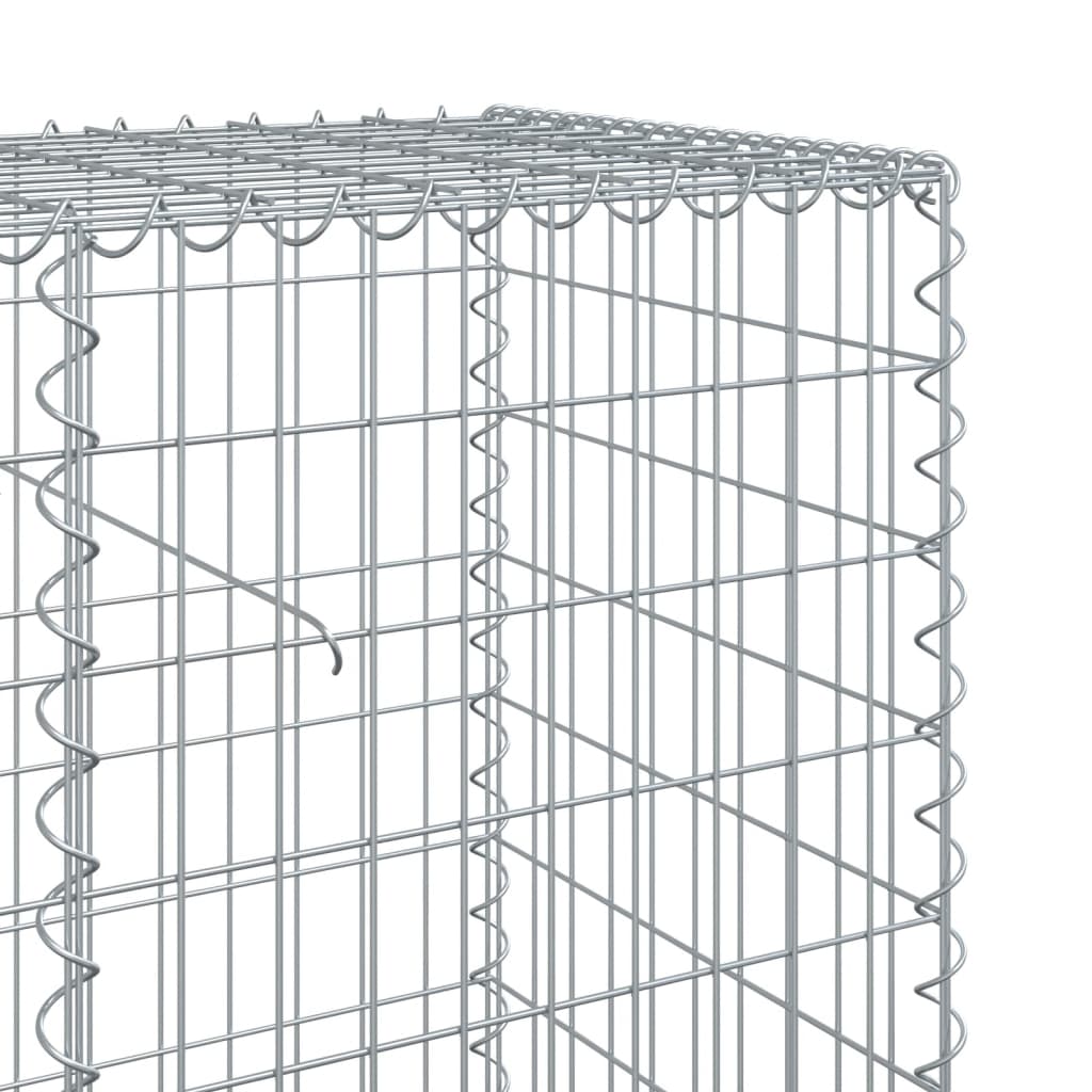 gabionkurv med cover 300x50x100 cm galvaniseret jern