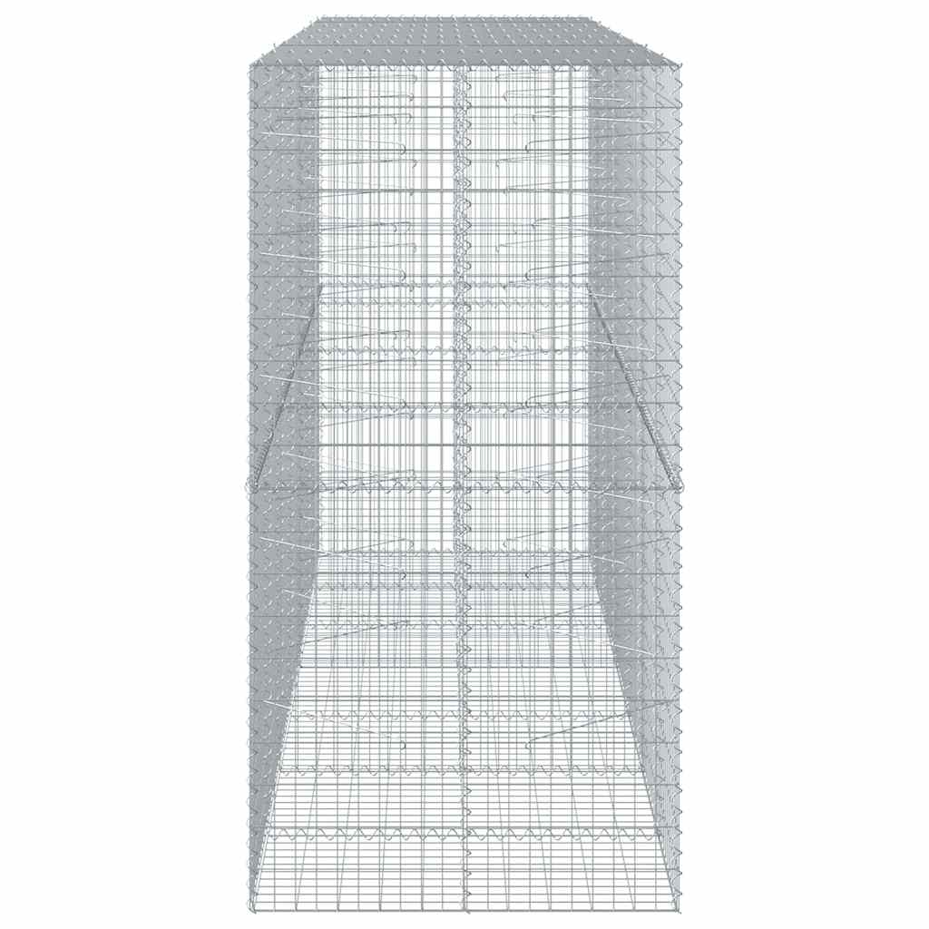 gabionkurv med cover 350x100x200 cm galvaniseret jern