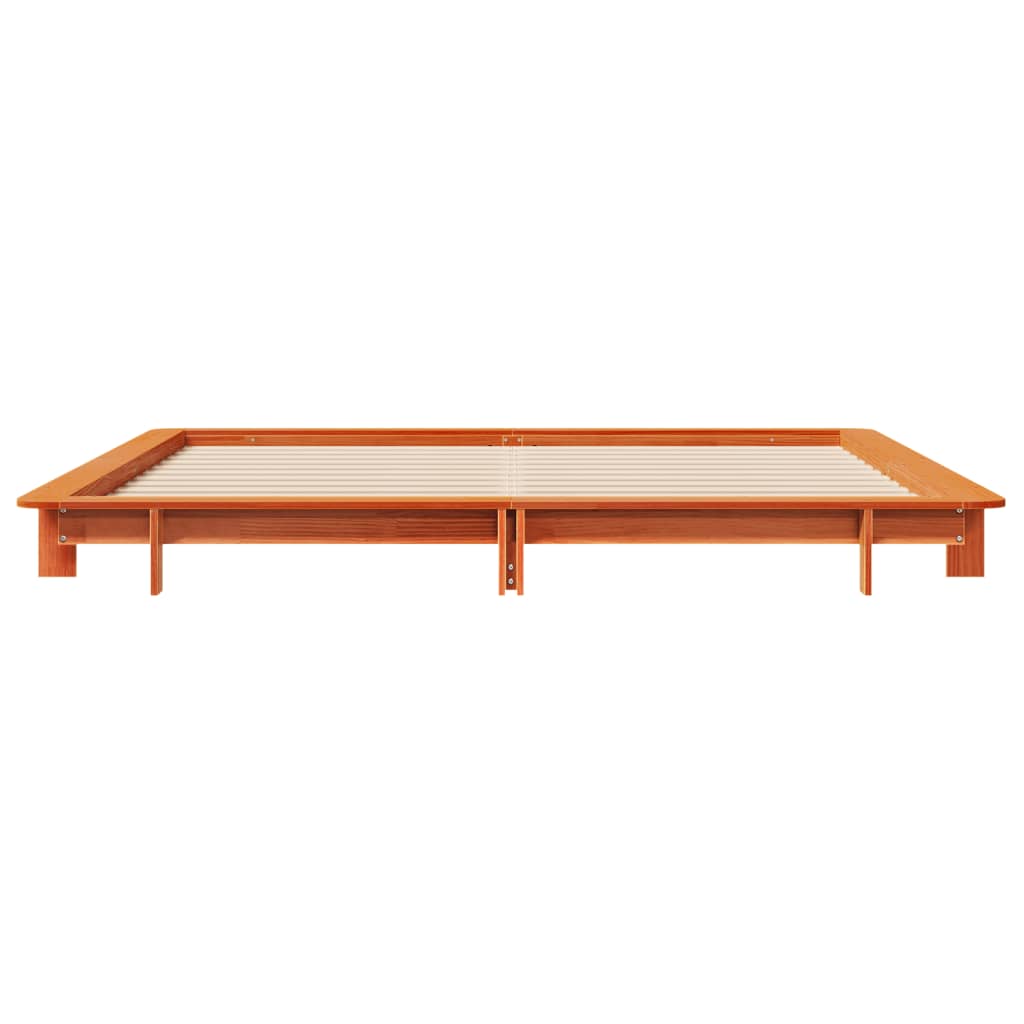 sengeramme uden madras 160x200 cm massivt fyrretræ gyldenbrun
