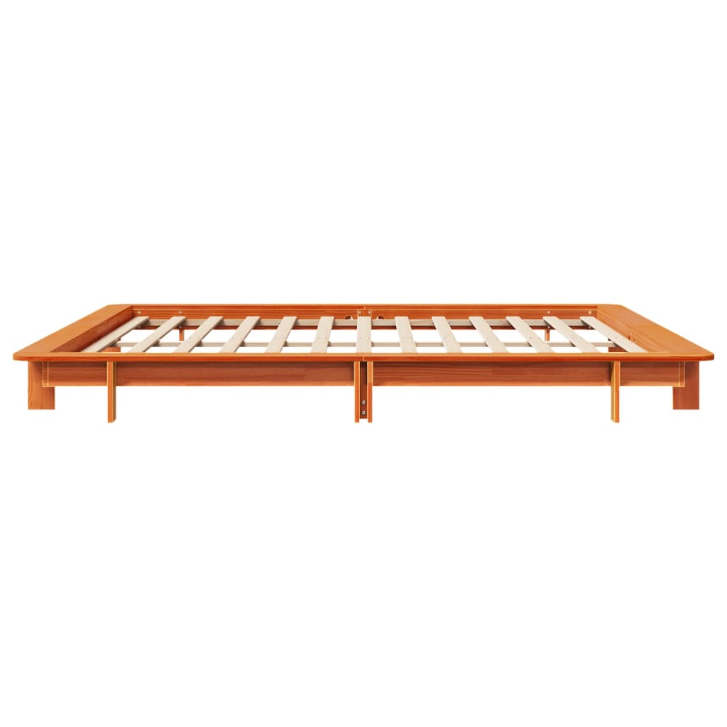 sengeramme uden madras 160x200 cm massivt fyrretræ gyldenbrun