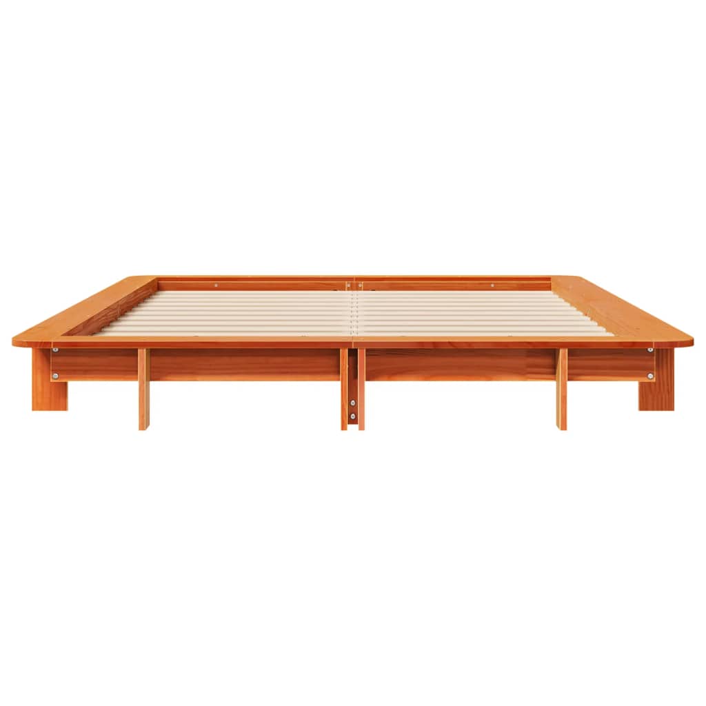sengeramme uden madras 120x200 cm massivt fyrretræ gyldenbrun