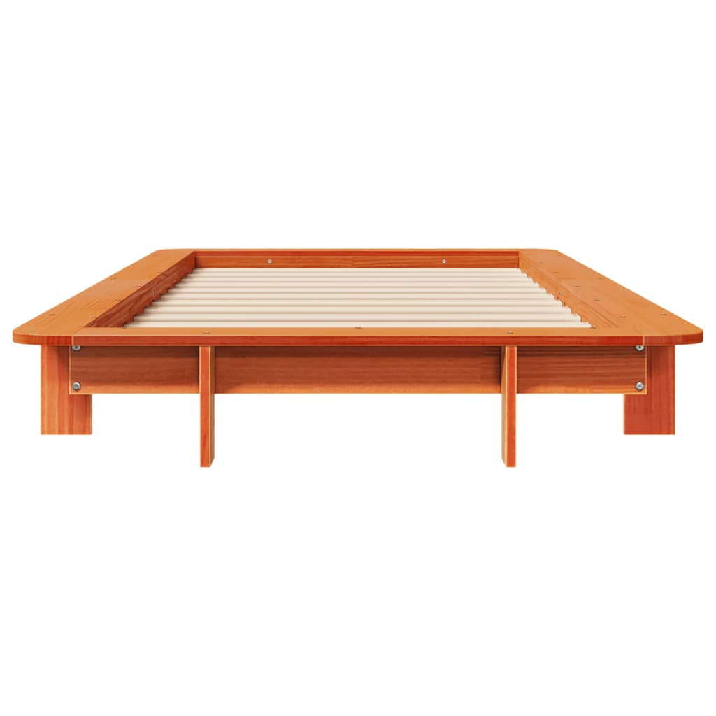 sengeramme uden madras 100x200 cm massivt fyrretræ gyldenbrun